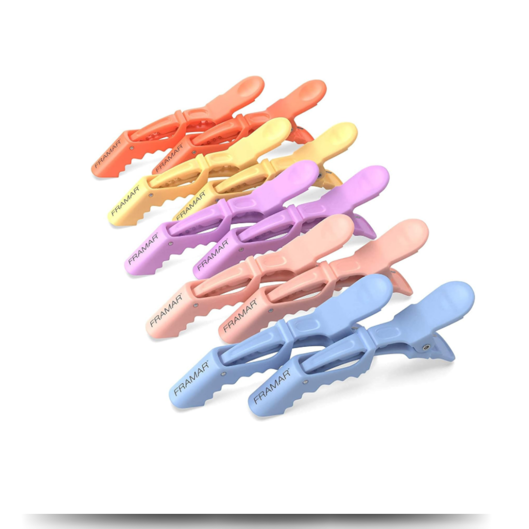 FRAMAR Pastel Alligator Hair Clips 